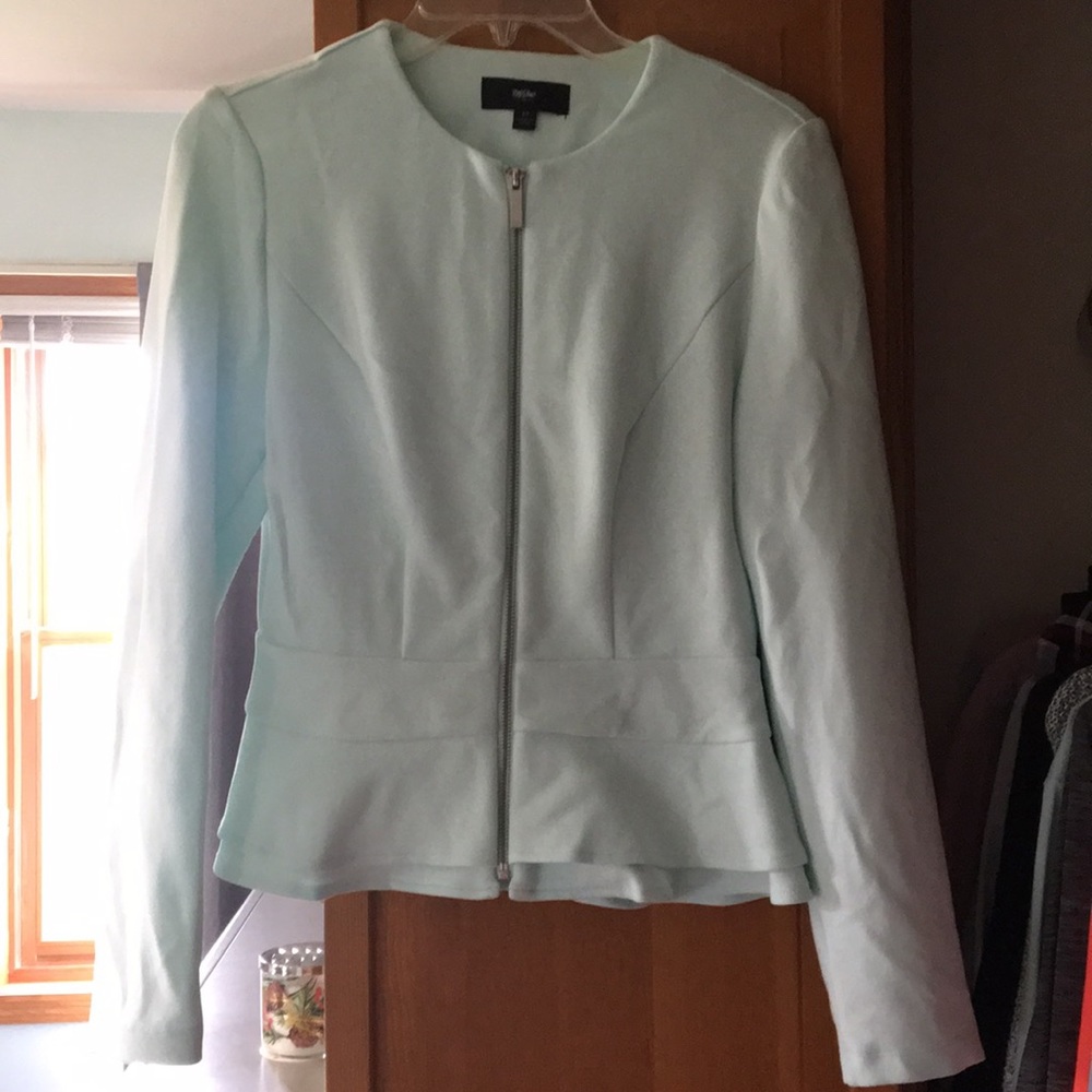 Mint blue peplum blazer
